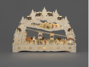 Konstsmide Wooden Village Cable Car Silhouette (18 LED)